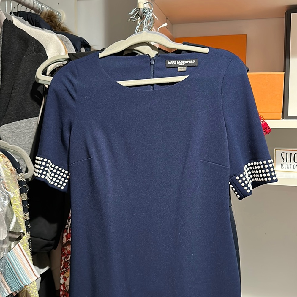 Karl Largerfeld Size 2 Blue Dress